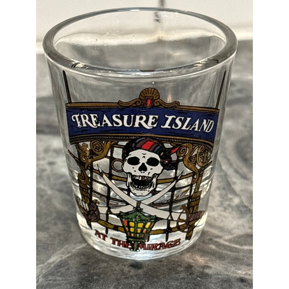 Vintage Treasure Island at The Mirage Las Vegas Casino Pirate Skull Shot Glass